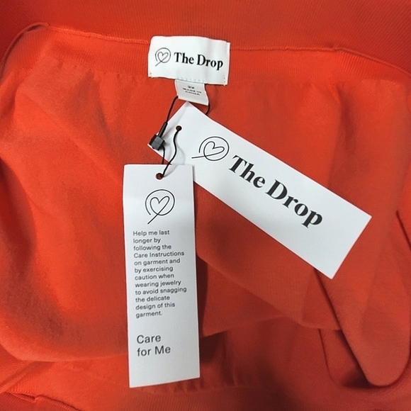 The Drop Valentina Cutout Pull-On Midi Sweater Skirt Color Fire Orange 2X - Picture 5 of 7